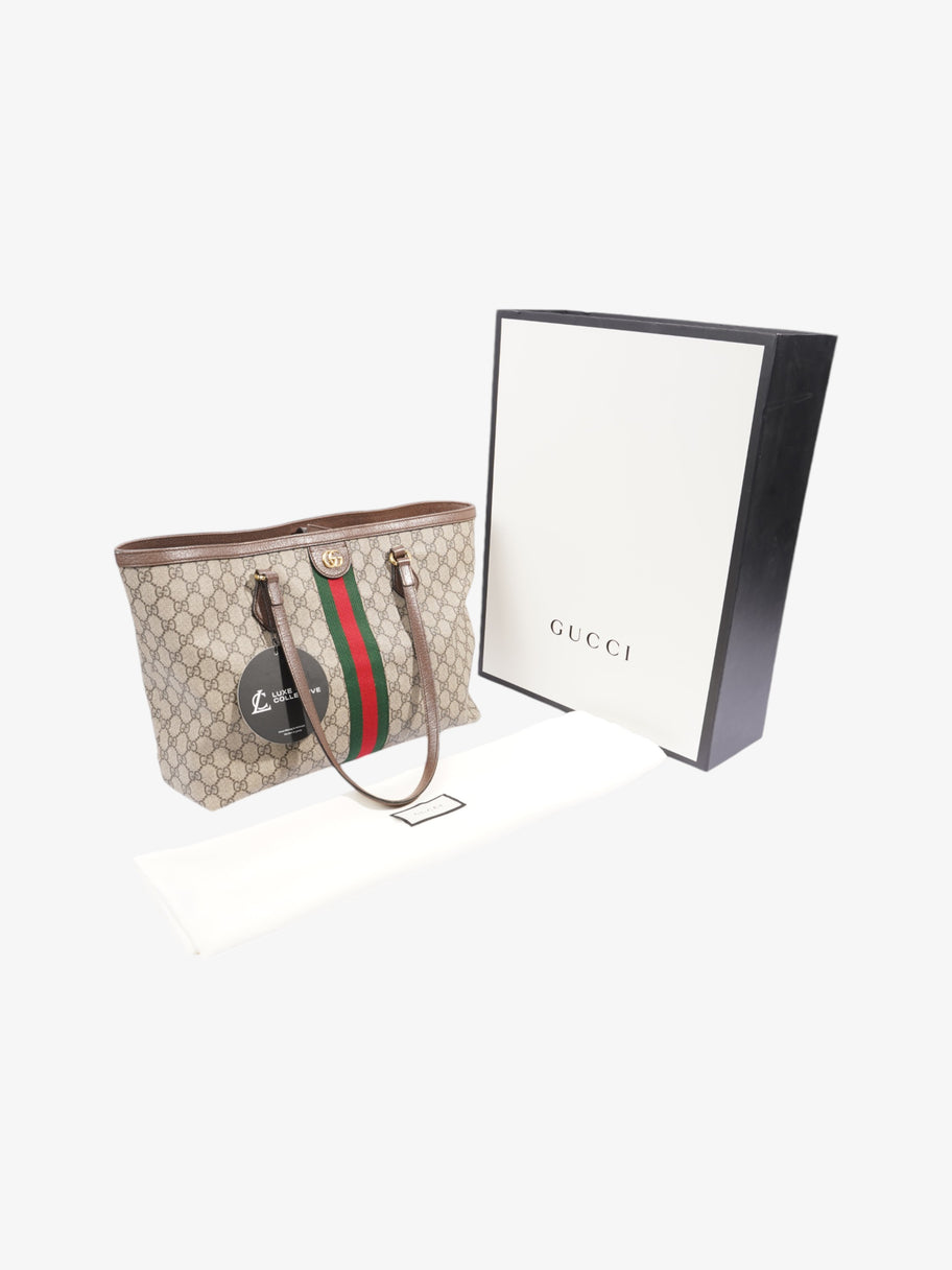 Gucci Ophidia Tote Supreme / Green / Red Coated Canvas Medium Image 9