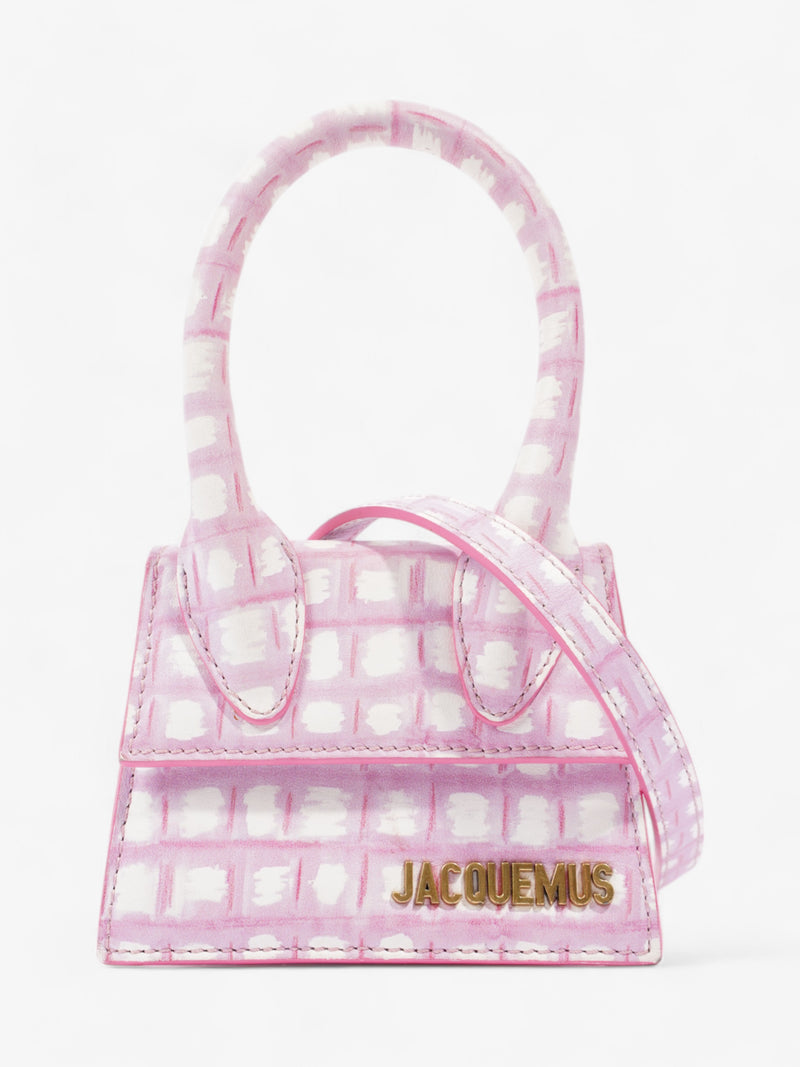  Jacquemus Le Chiquito Print Pink Checked / White Leather