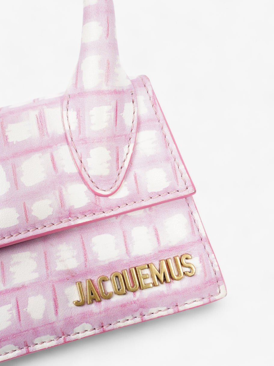 Jacquemus Le Chiquito Print Pink Checked / White Leather Image 7