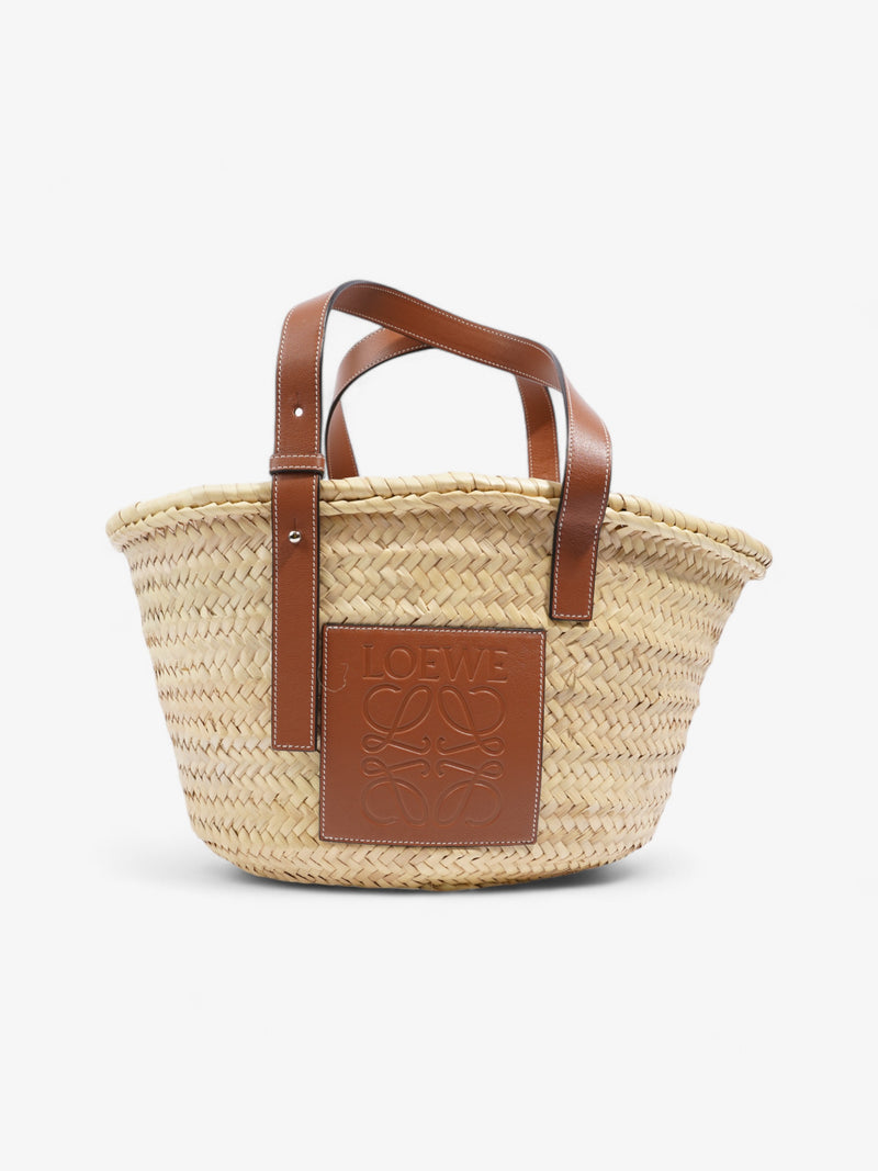  Loewe Basket Bag Tan / Natural Palm Leaves Medium