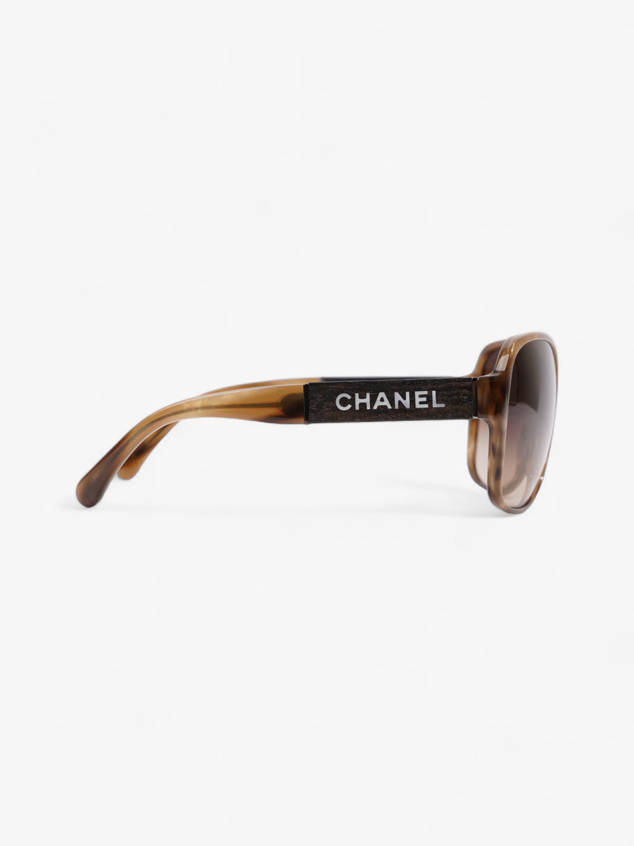 Chanel Round Sunglasses Brown Acetate 135mm Image 3