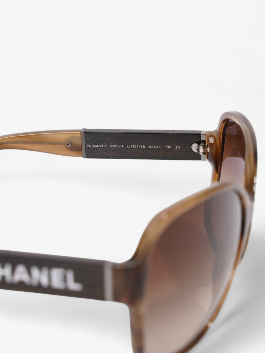 Chanel Round Sunglasses Brown Acetate 135mm Image 6