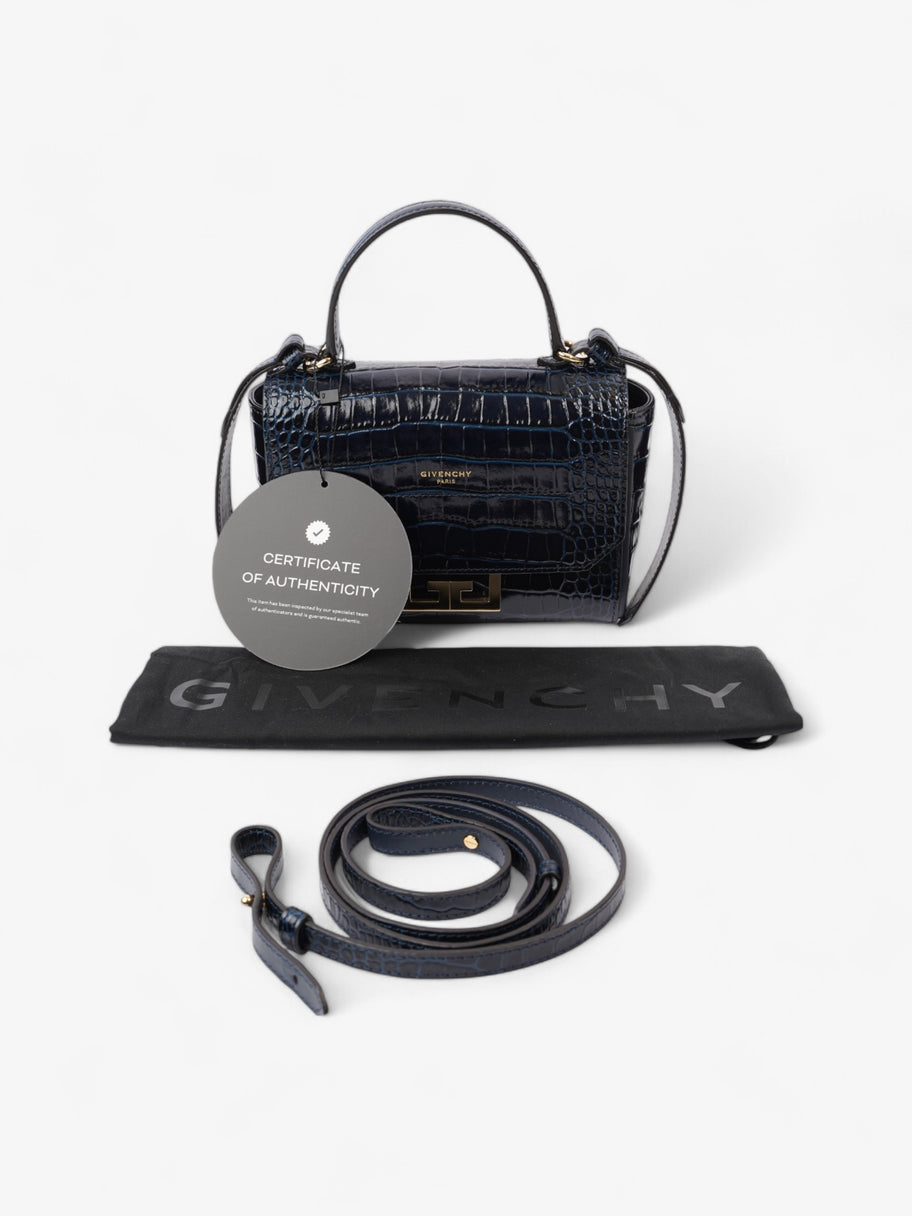 Givenchy Eden Top Handle Blue Embossed Leather Mini Image 10