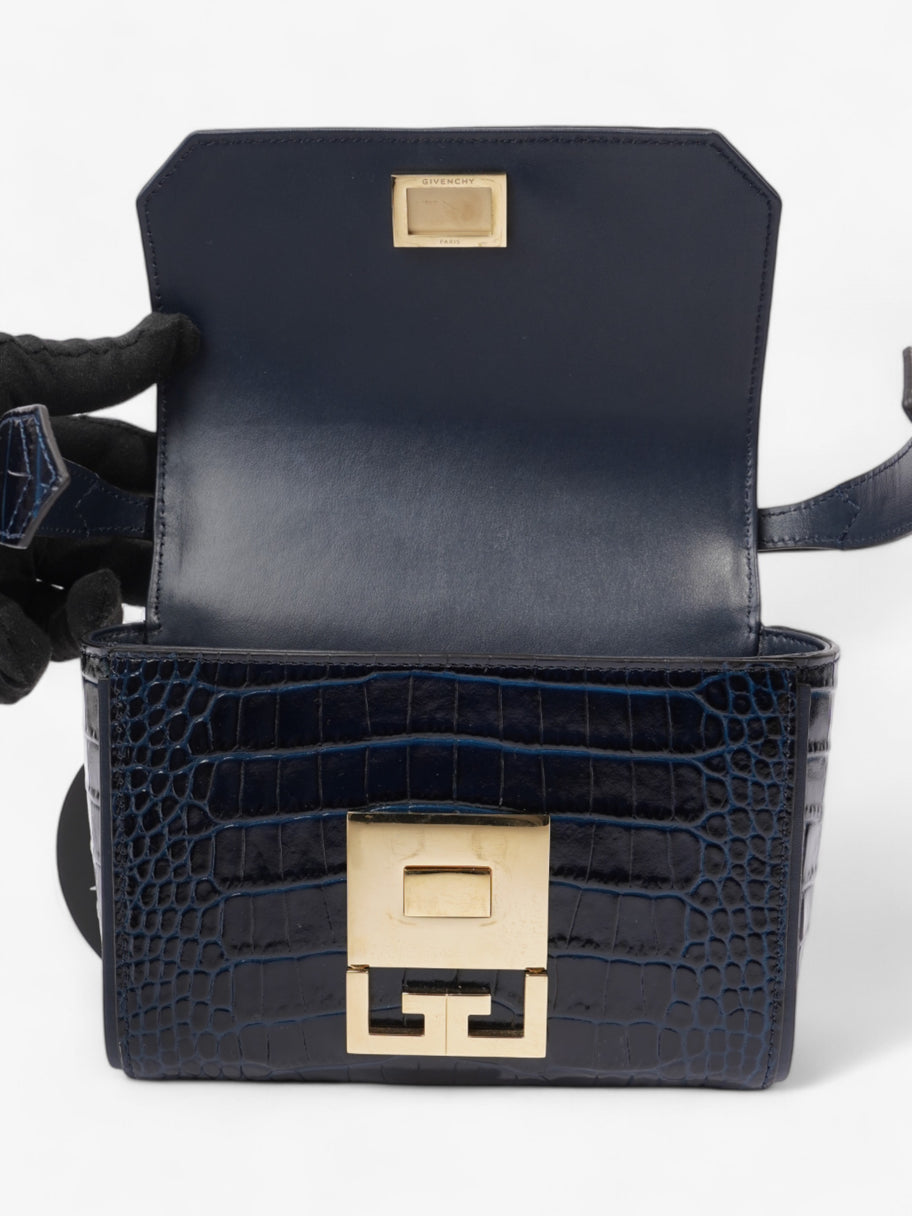 Givenchy Eden Top Handle Blue Embossed Leather Mini Image 8