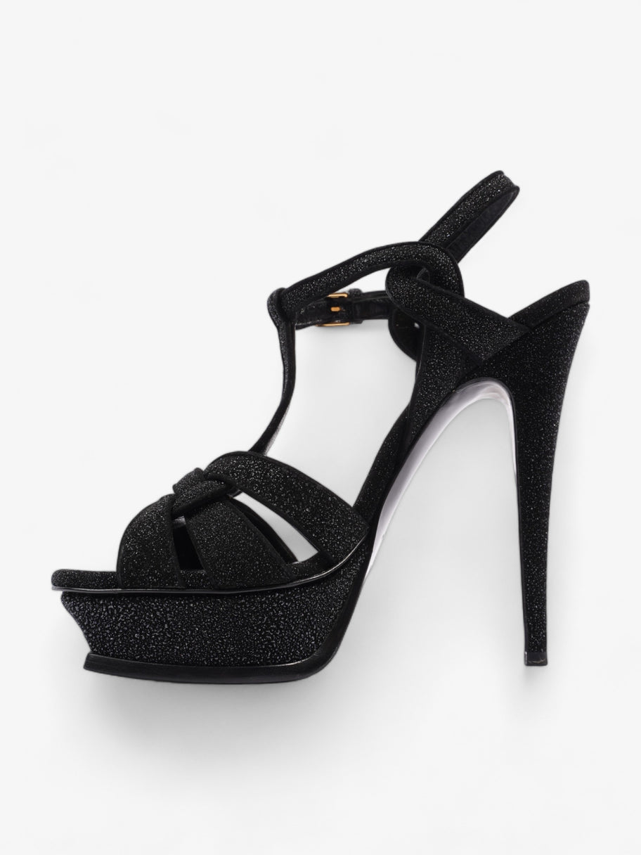 Saint Laurent Tribute Sandal 105 Black Glitter EU 40 UK 7 Image 3