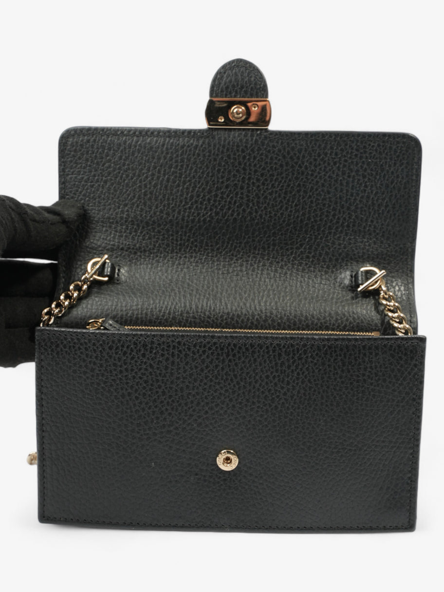 Gucci Interlocking GG Chain Wallet Black Leather Image 8