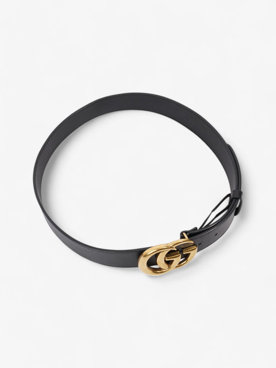 Gucci GG Marmont Wide Belt Black / Gold Leather 85cm / 34