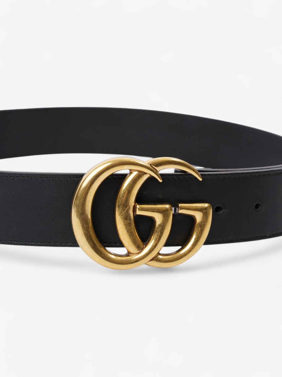 Gucci GG Marmont Wide Belt Black / Gold Leather 85cm / 34