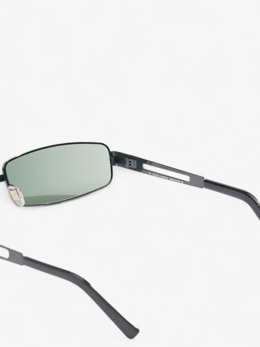 Rectangular Framed Sunglasses  Green Acetate 120mm Image 6