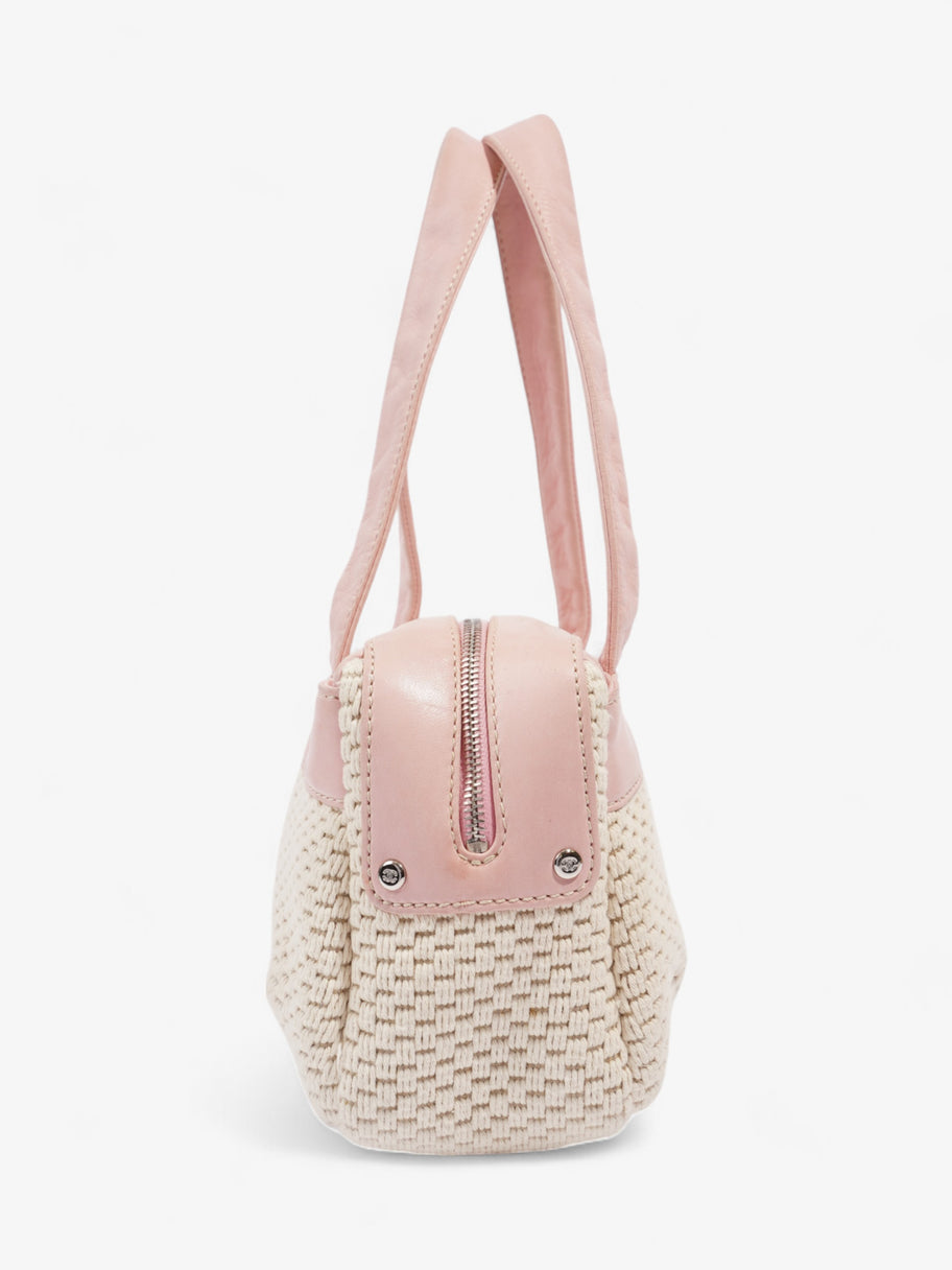 Chanel LAX Bowler Bag Pink / Natural Fabric Image 3