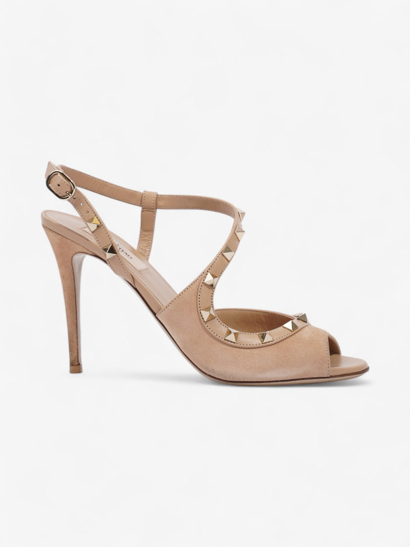  Valentino Rockstud Sandals 100 Beige  Suede EU 39 UK 6