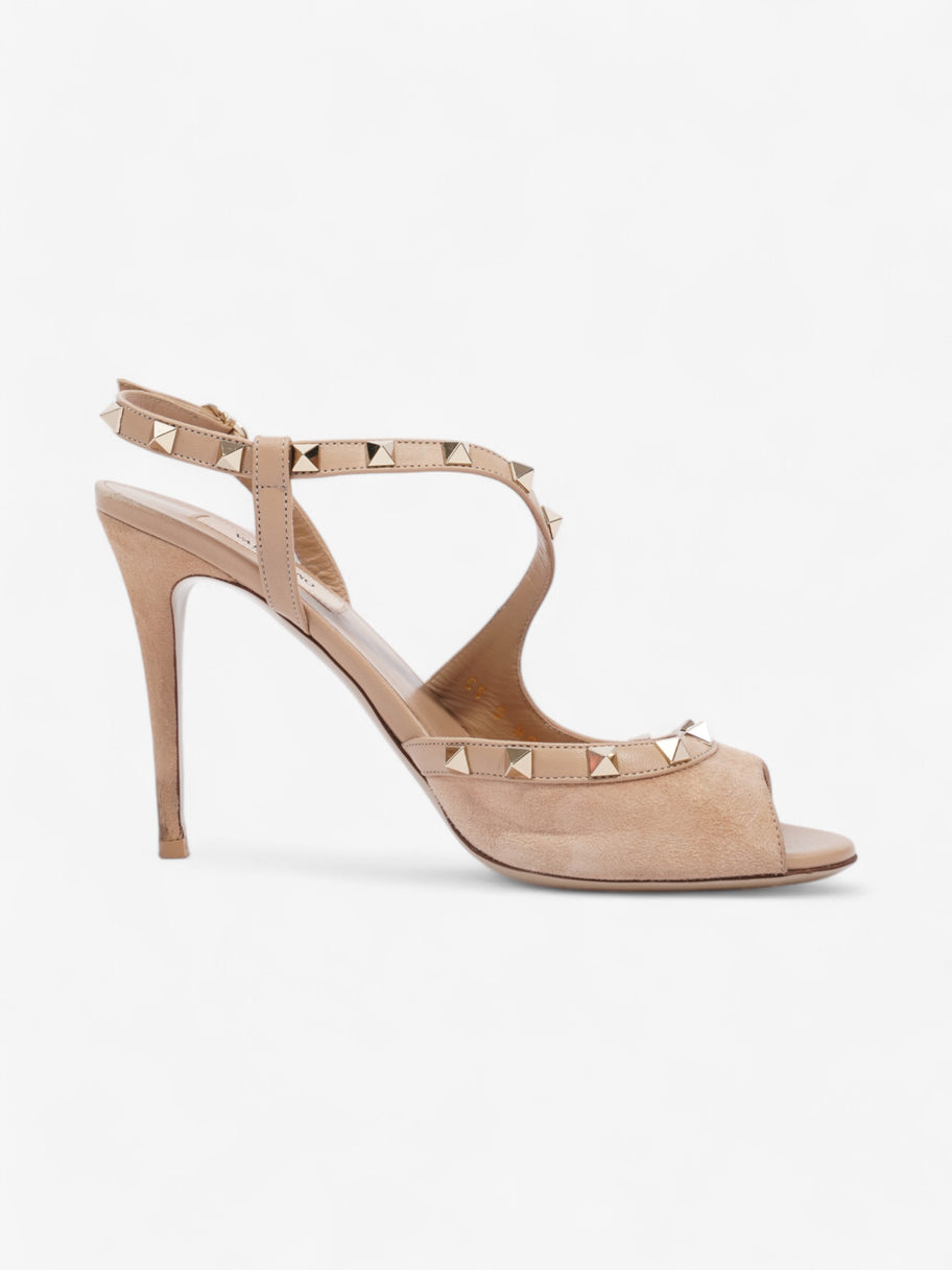 Valentino Rockstud Sandals 100 Beige  Suede EU 39 UK 6 Image 4