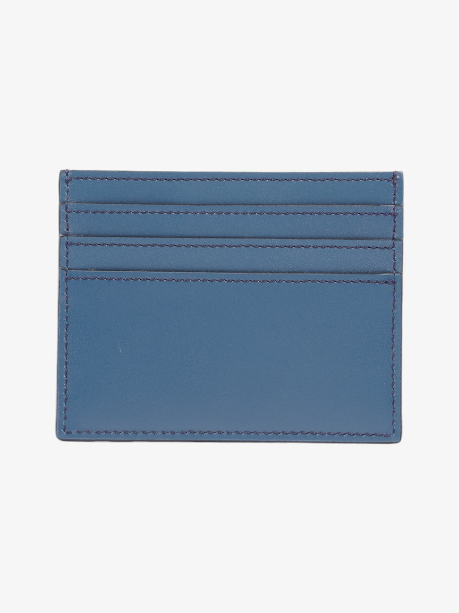 Fendi FF Business Card Holder Blue Leather Image 2