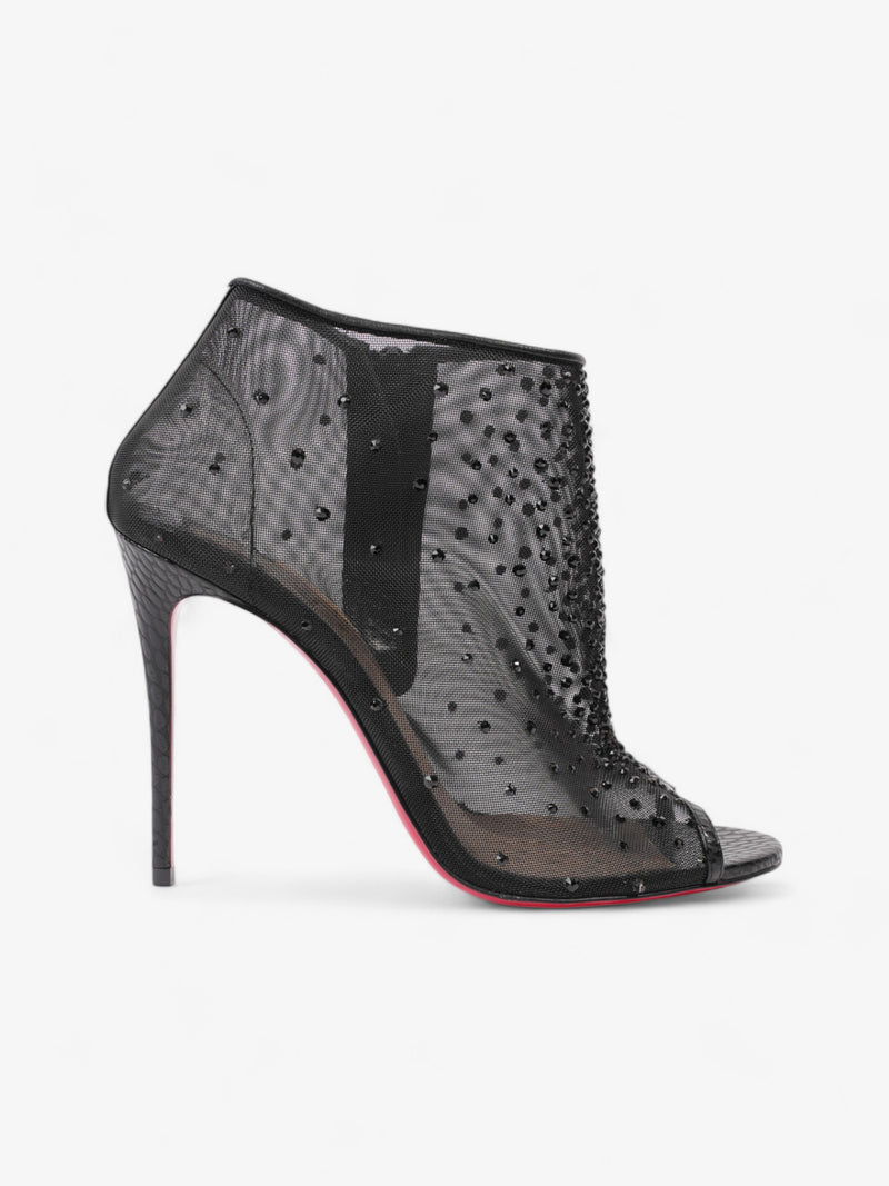  Christian Louboutin Illimiboot Strass 100 Black Mesh EU 37.5 UK 4.5