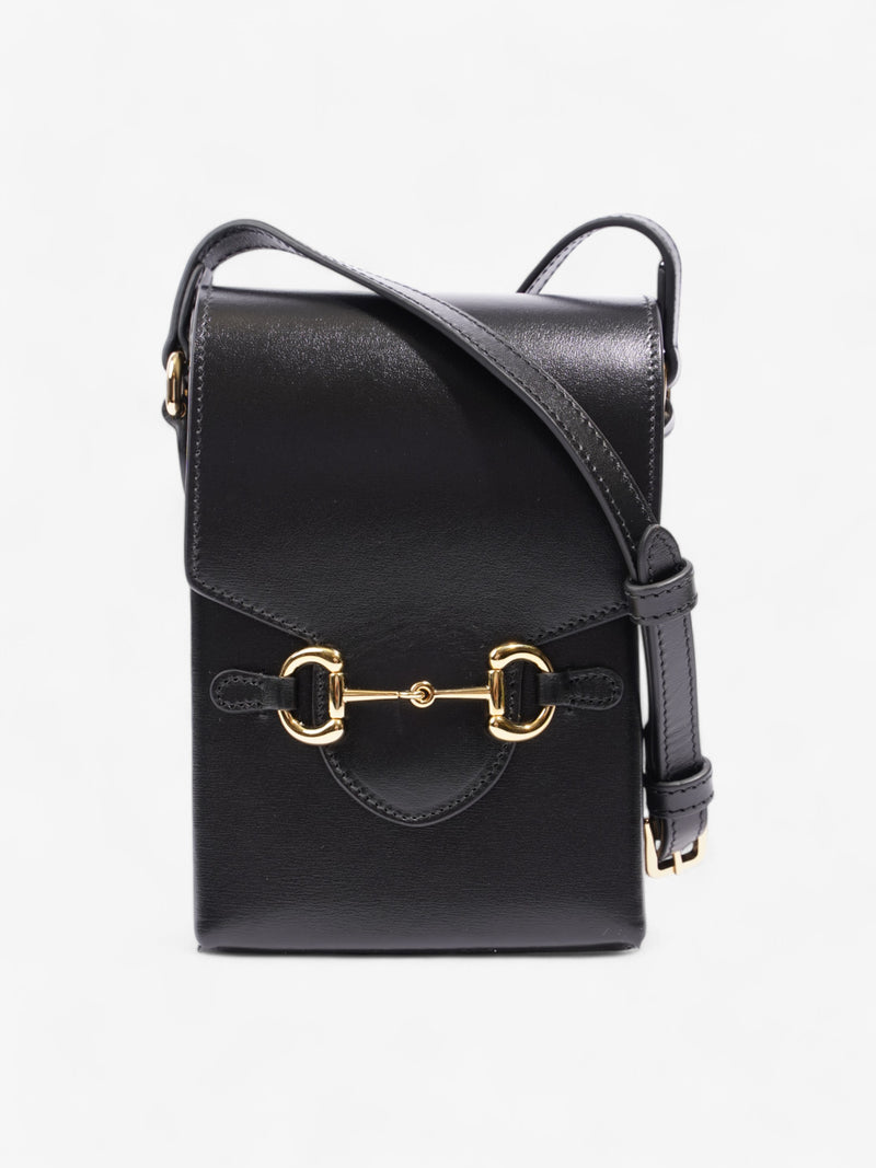  Gucci Horsebit 1955 Vertical Crossbody Black Leather