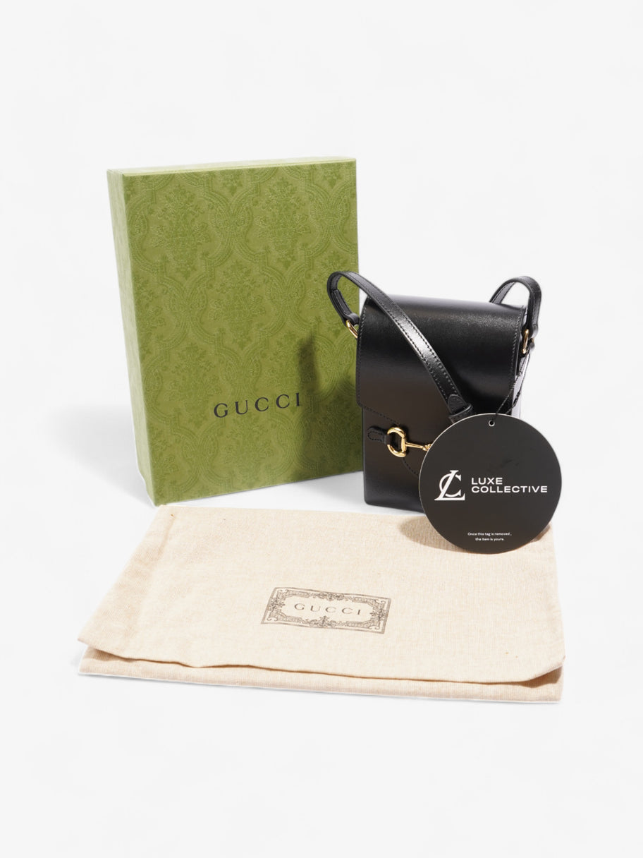 Gucci Horsebit 1955 Vertical Crossbody Black Leather Image 9