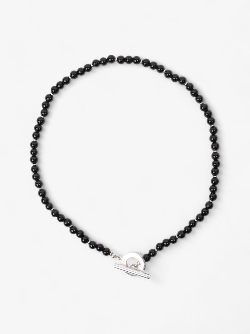  Gucci Beaded Necklace Black / Silver Silver Sterling