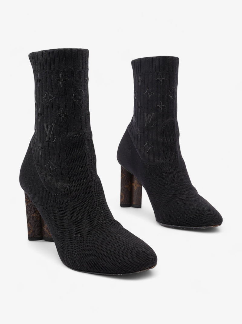  Louis Vuitton Silhouette Ankle Boots 6cm Black / Monogram Fabric EU 41 UK 8