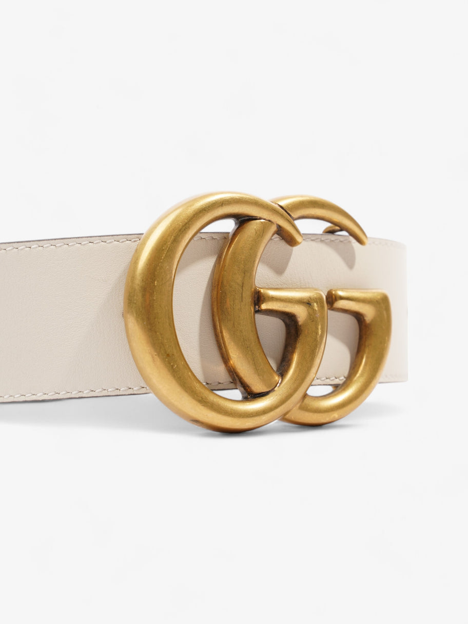 GG Marmont Wide Belt White Leather 400593 Image 2