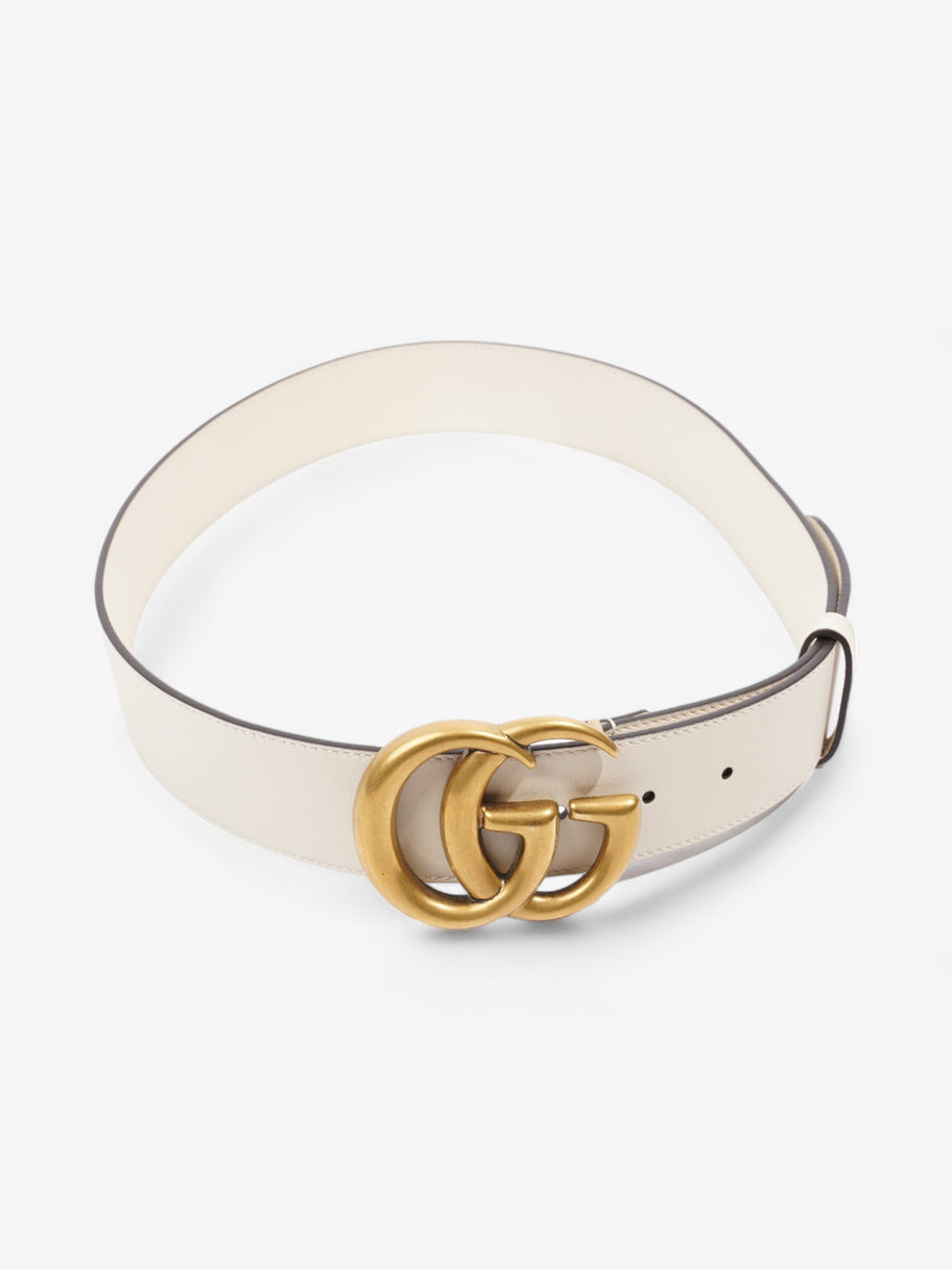 GG Marmont Wide Belt White Leather 400593 Image 3