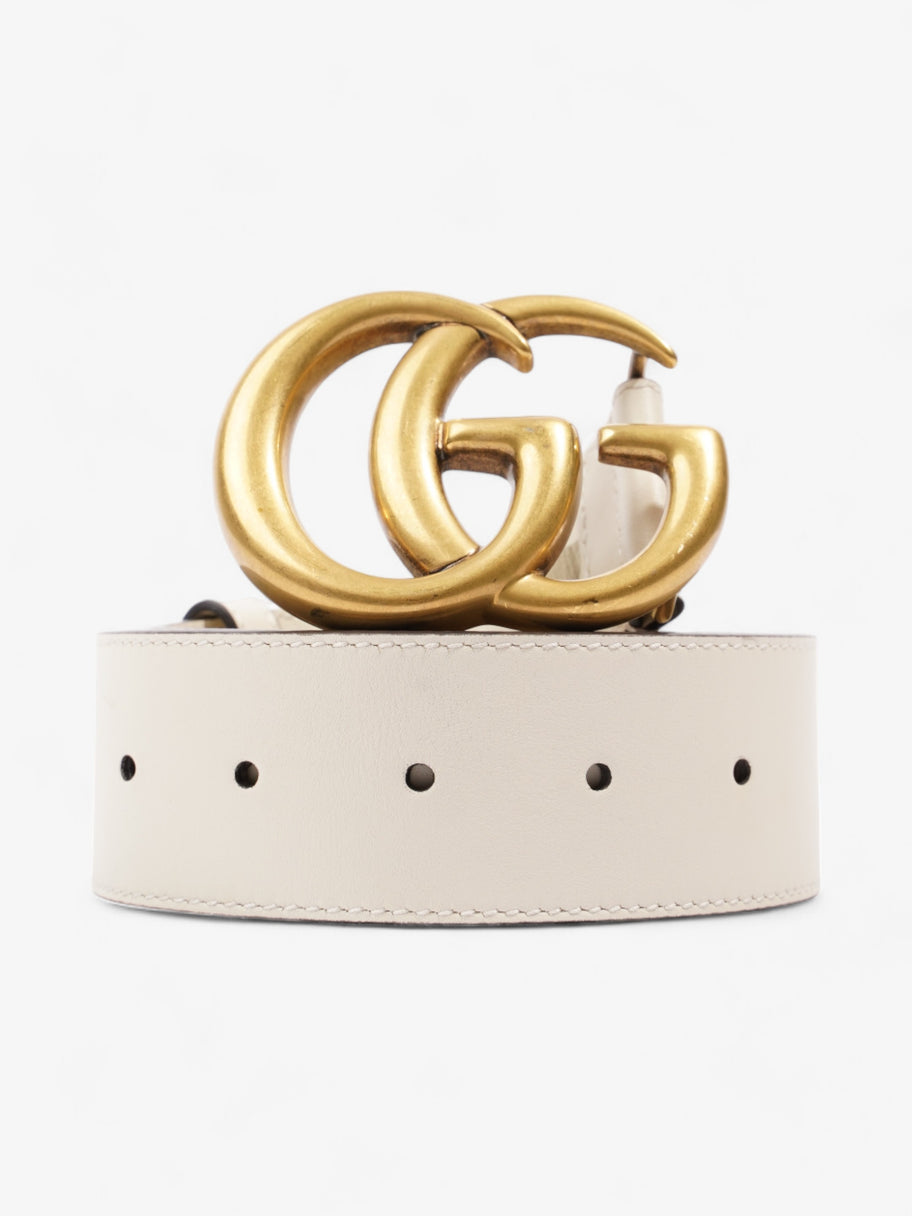 GG Marmont Wide Belt White Leather 400593 Image 5