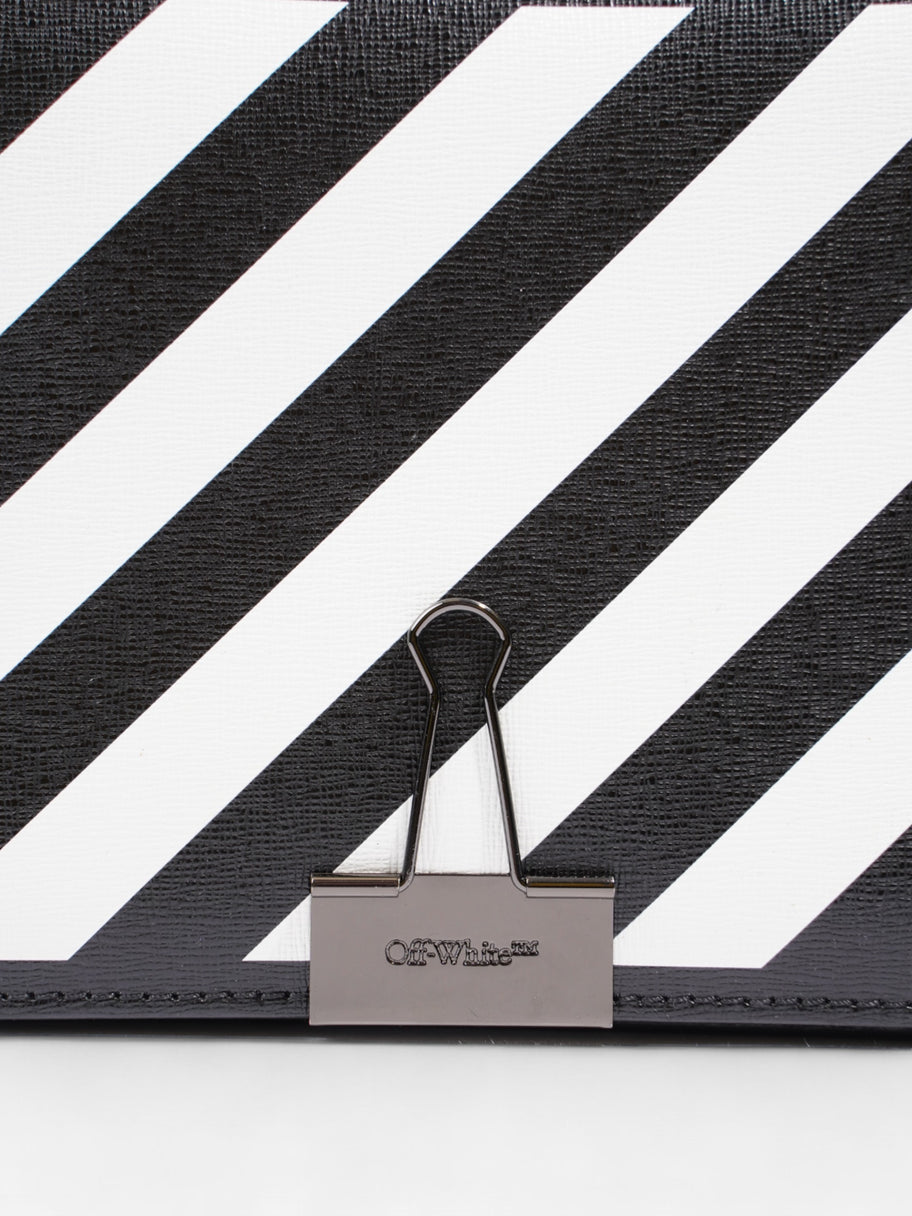 Off White Diagonal Flap Bag Black / White Leather Image 6