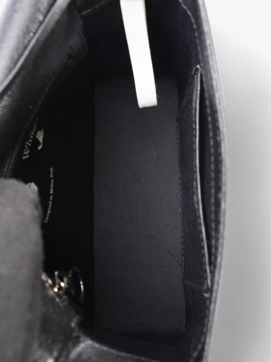 Off White Diagonal Flap Bag Black / White Leather Image 9