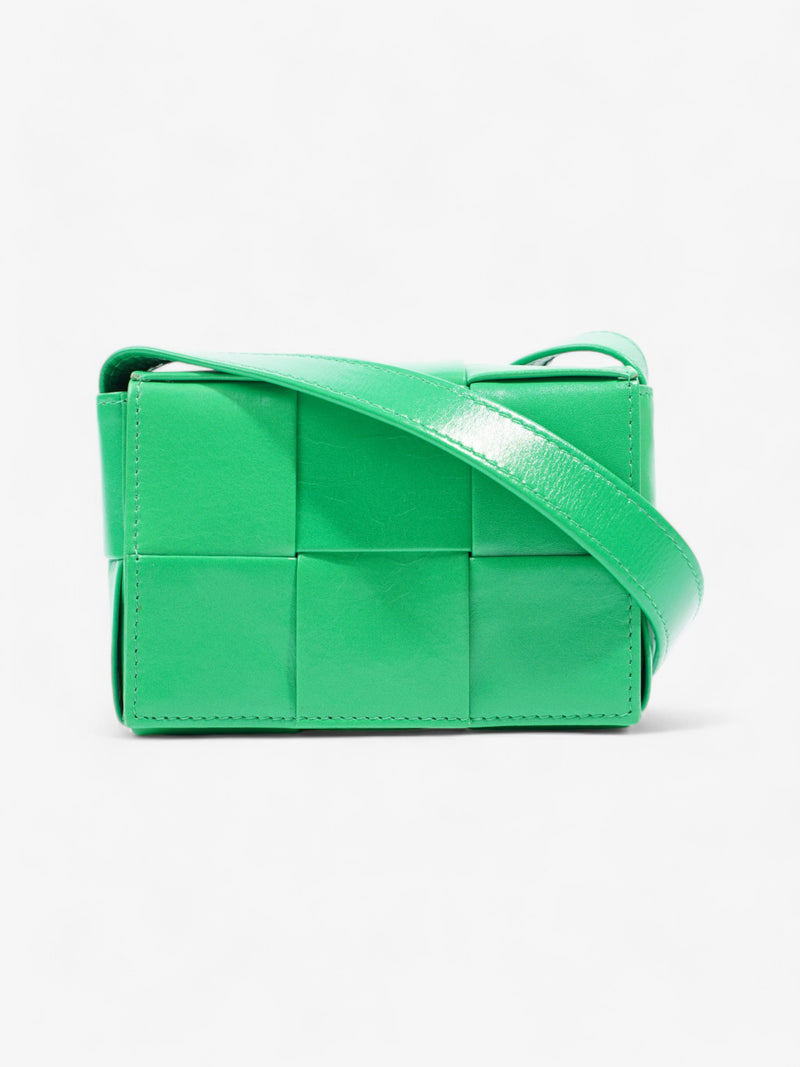  Bottega Veneta Cassette Green Intrecciato Leather Mini