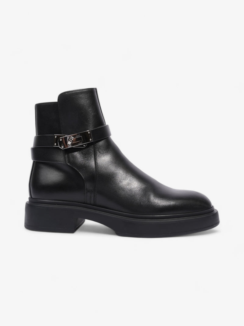  Hermes Ankle Boots Black Leather EU 37 UK 4