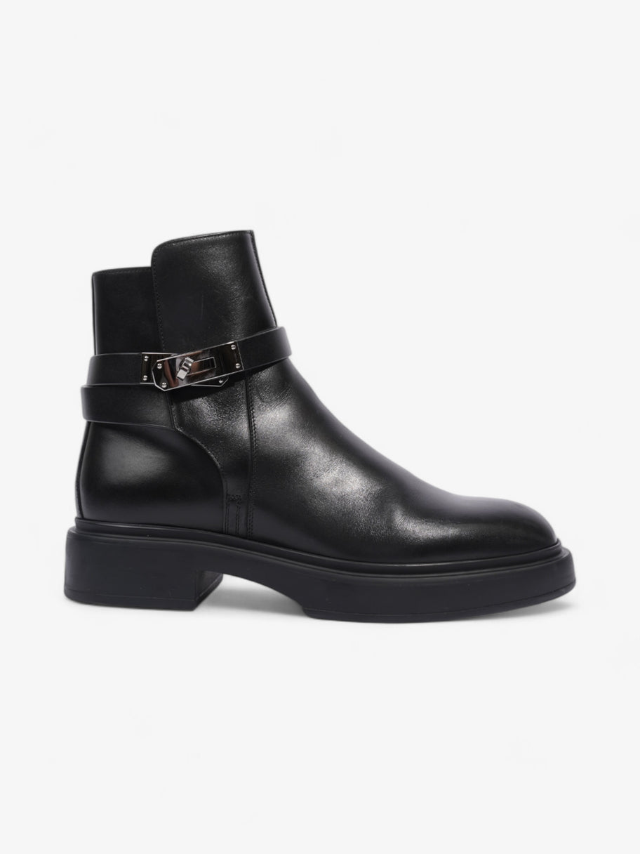 Hermes Ankle Boots Black Leather EU 37 UK 4 Image 1