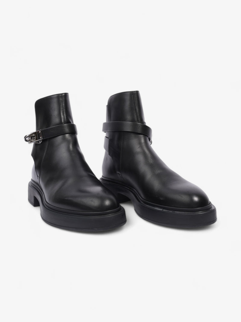  Hermes Ankle Boots Black Leather EU 37 UK 4