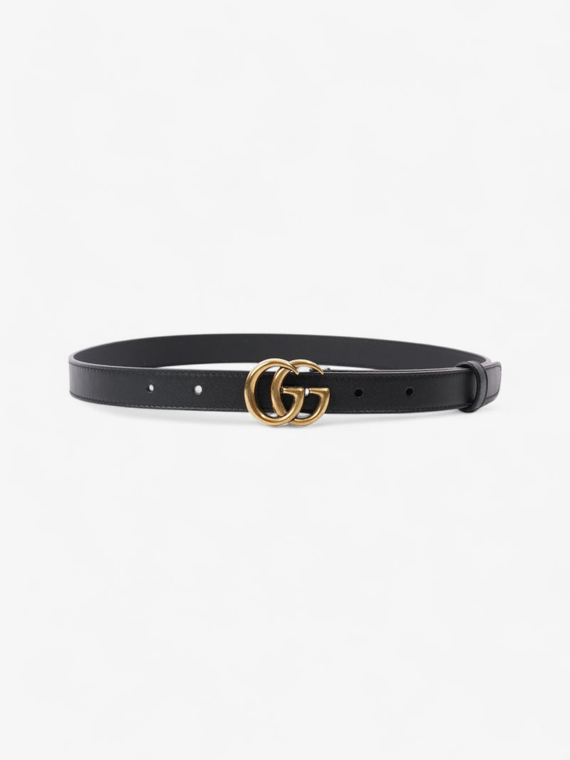  Gucci GG Marmont Thin Belt Black / Gold Leather 70cm / 28