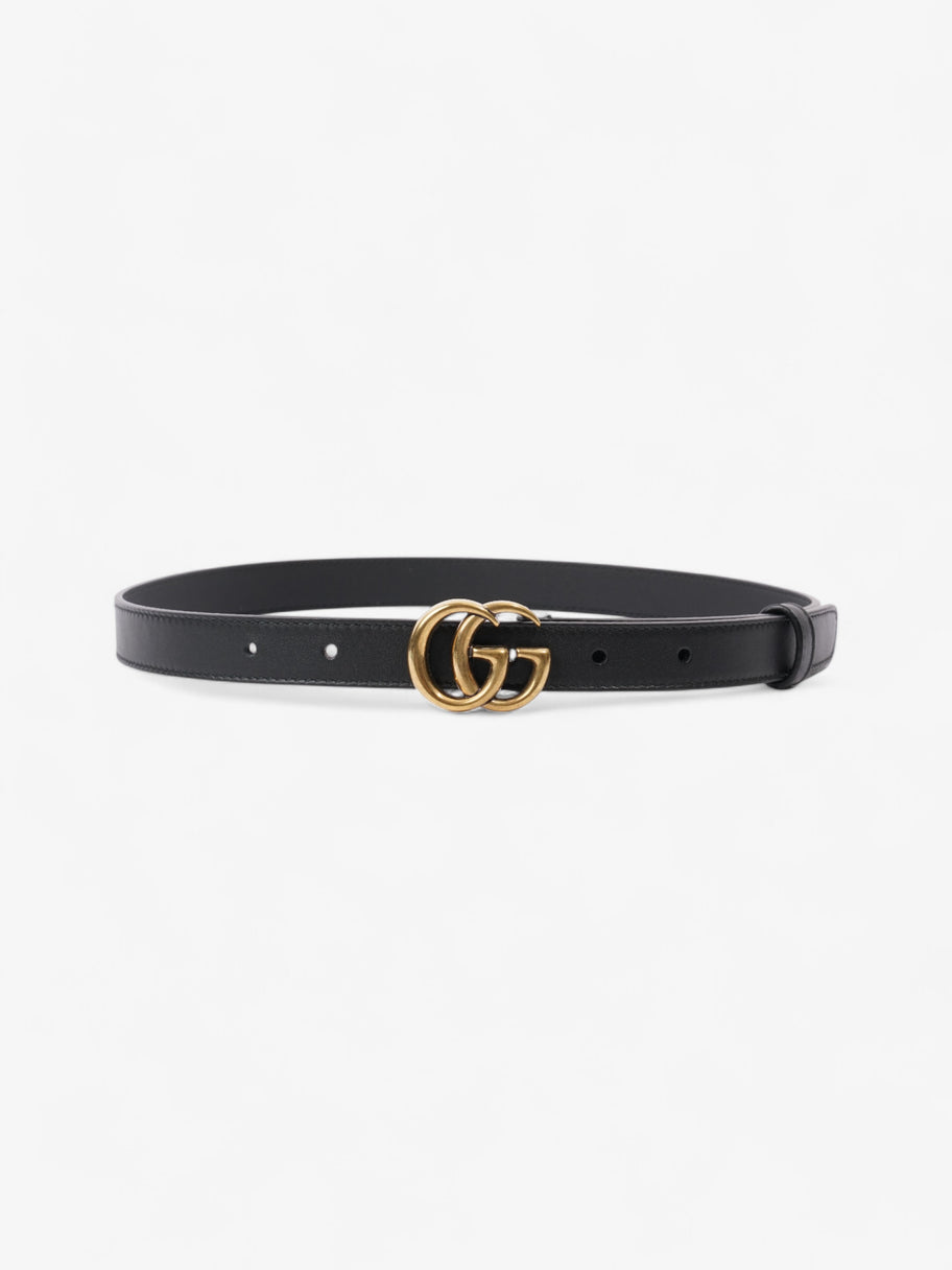 Gucci GG Marmont Thin Belt Black / Gold Leather 70cm / 28