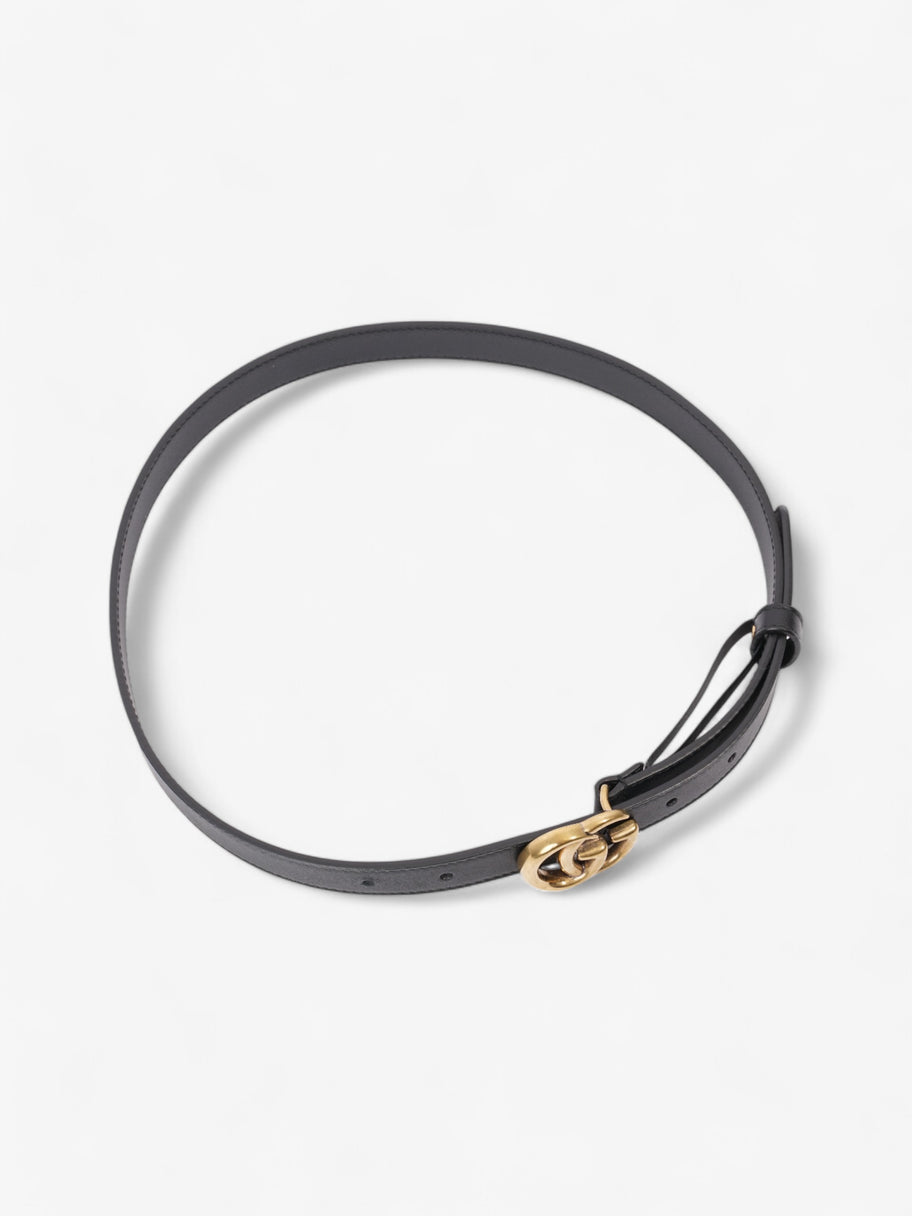 Gucci GG Marmont Thin Belt Black / Gold Leather 70cm / 28