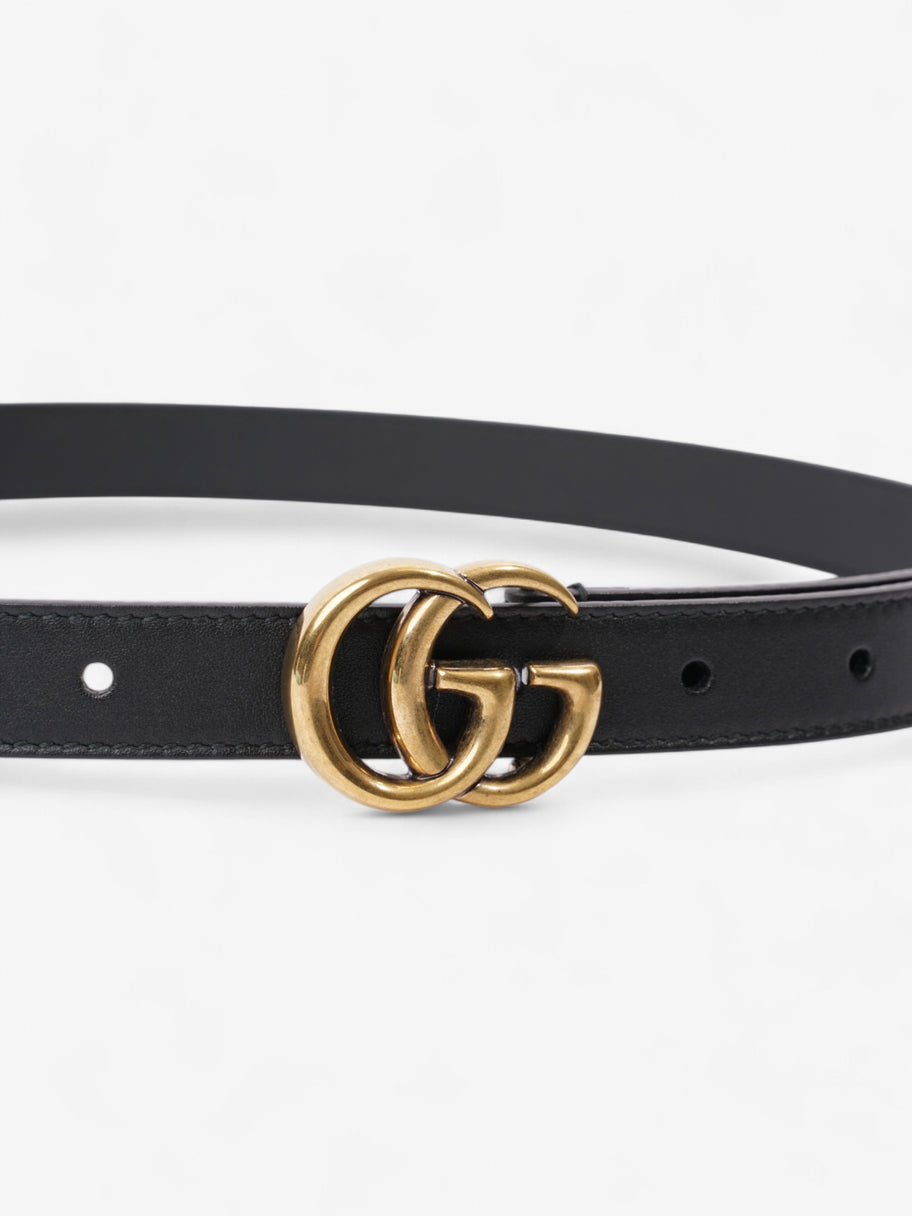 Gucci GG Marmont Thin Belt Black / Gold Leather 70cm / 28