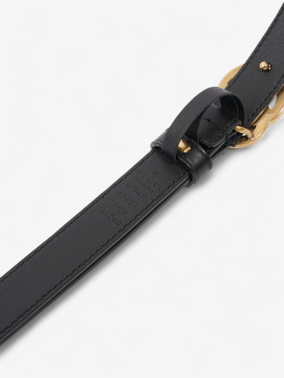 Gucci GG Marmont Thin Belt Black / Gold Leather 70cm / 28