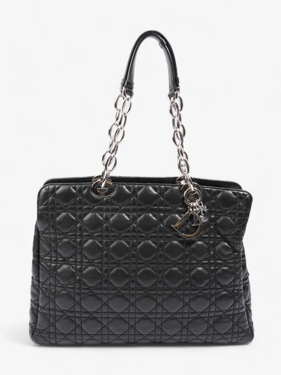 Christian Dior Shopping Tote Black Leather Image 1