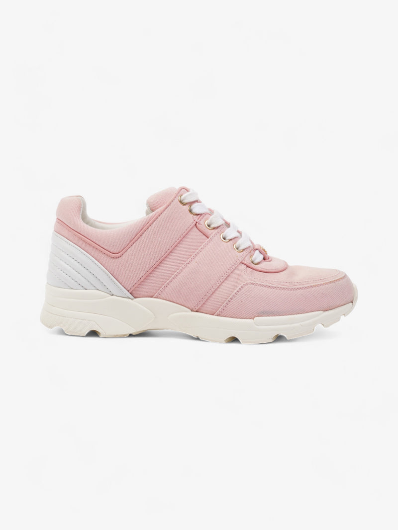  Chanel CC Canvas Sneakers Pink / White Canvas EU 37.5 UK 4.5