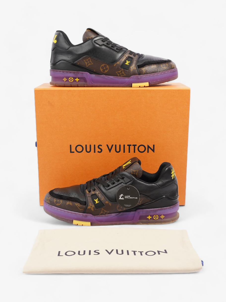 Louis Vuitton LV Low Top Sneakers Black / Monogram / Purple Leather EU 43 UK 9 Image 10