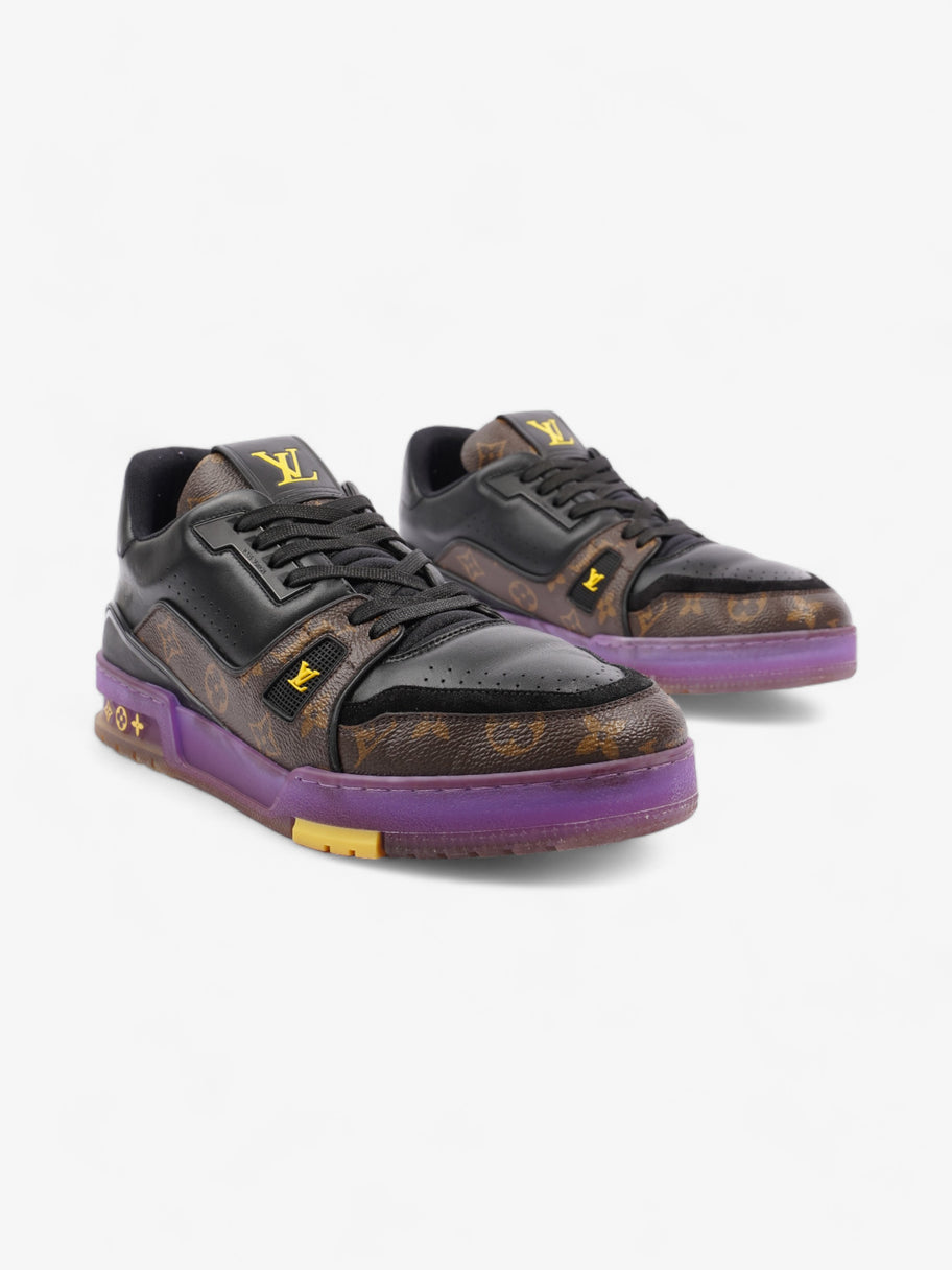 Louis Vuitton LV Low Top Sneakers Black / Monogram / Purple Leather EU 43 UK 9 Image 2