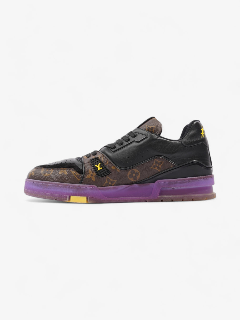 Louis Vuitton LV Low Top Sneakers Black / Monogram / Purple Leather EU 43 UK 9 Image 3