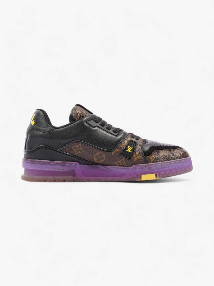 Louis Vuitton LV Low Top Sneakers Black / Monogram / Purple Leather EU 43 UK 9 Image 4