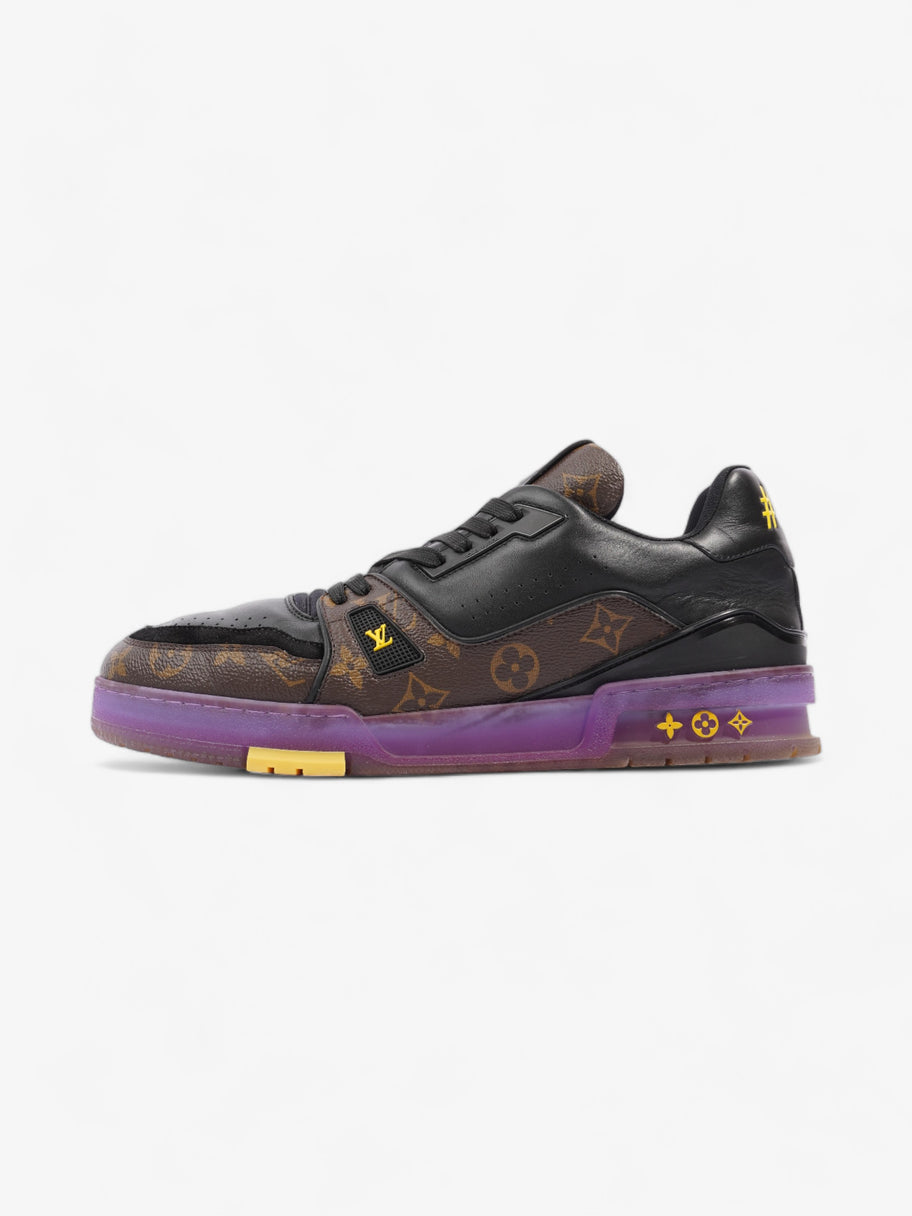 Louis Vuitton LV Low Top Sneakers Black / Monogram / Purple Leather EU 43 UK 9 Image 5