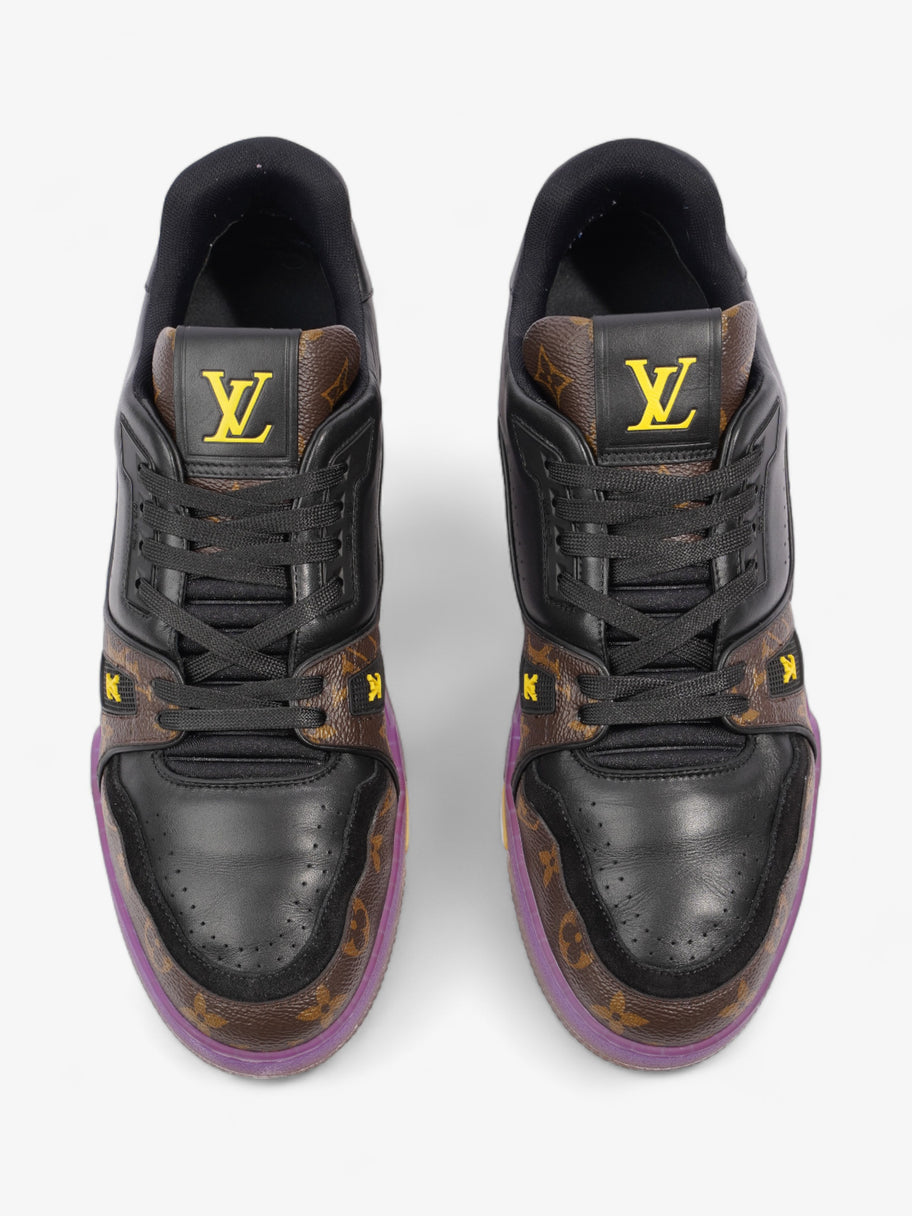 Louis Vuitton LV Low Top Sneakers Black / Monogram / Purple Leather EU 43 UK 9 Image 8