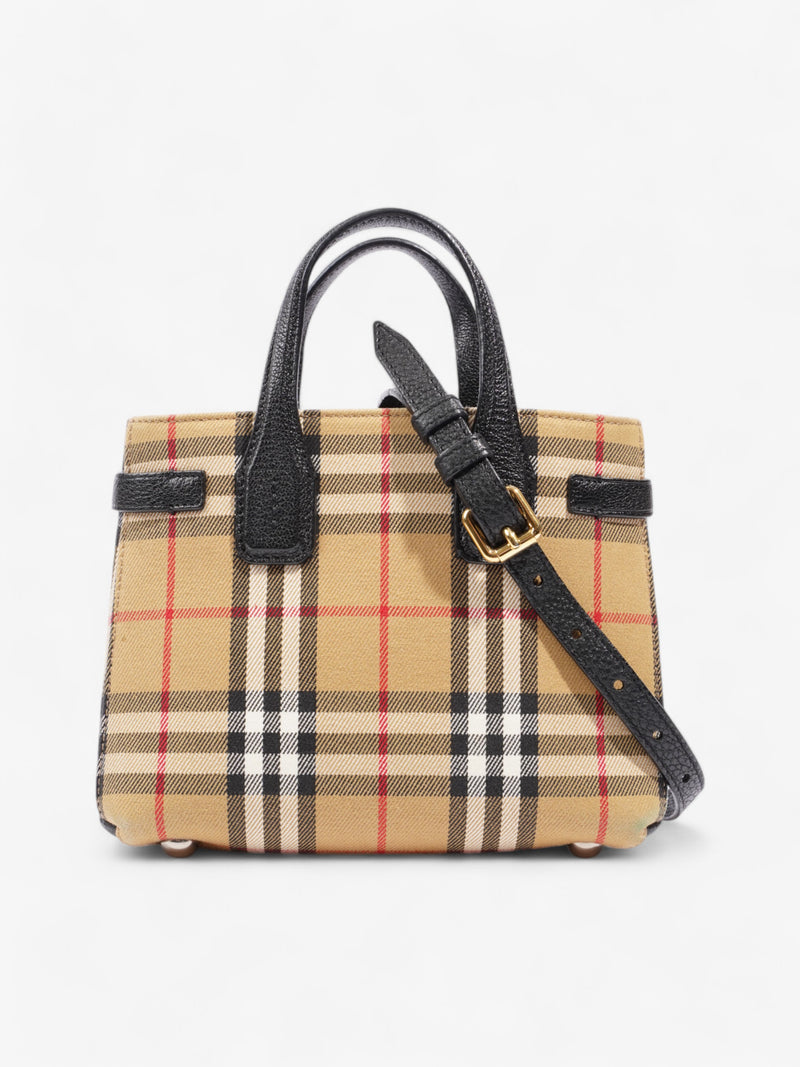  Burberry Banner Bag Haymarket Check / Black Cotton Small