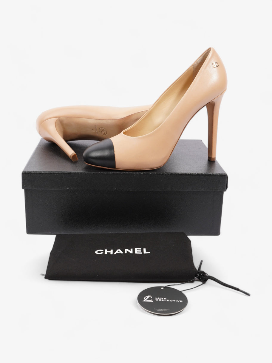 Chanel CC Cap Toe Heels 110 Nude / Black Leather EU 41 UK 8 Image 10