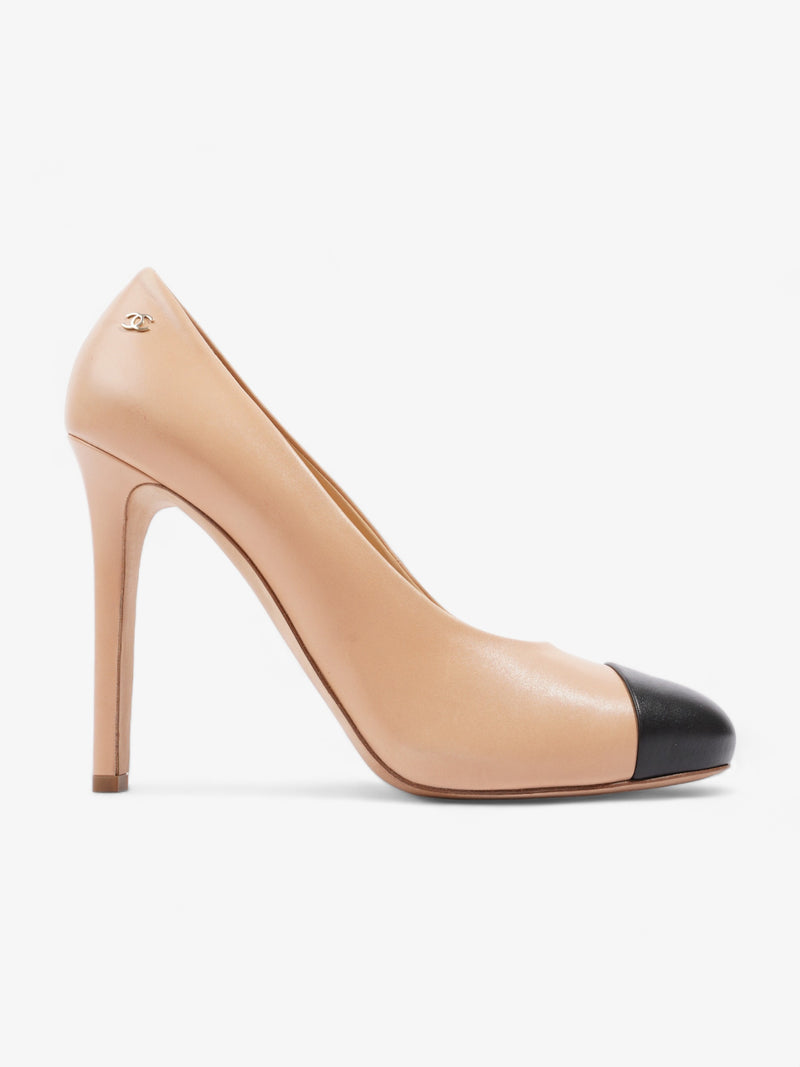  CC Cap Toe Heels 110 Nude / Black Leather EU 41 UK 8