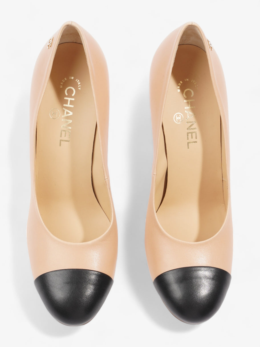 Chanel CC Cap Toe Heels 110 Nude / Black Leather EU 41 UK 8 Image 8