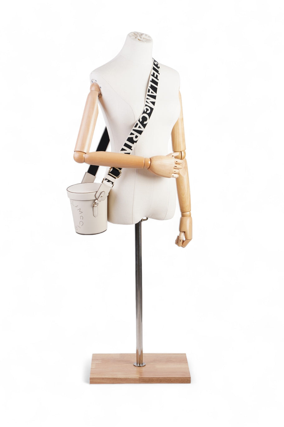 Stella McCartney Logo Bucket Cream Leather Image 2