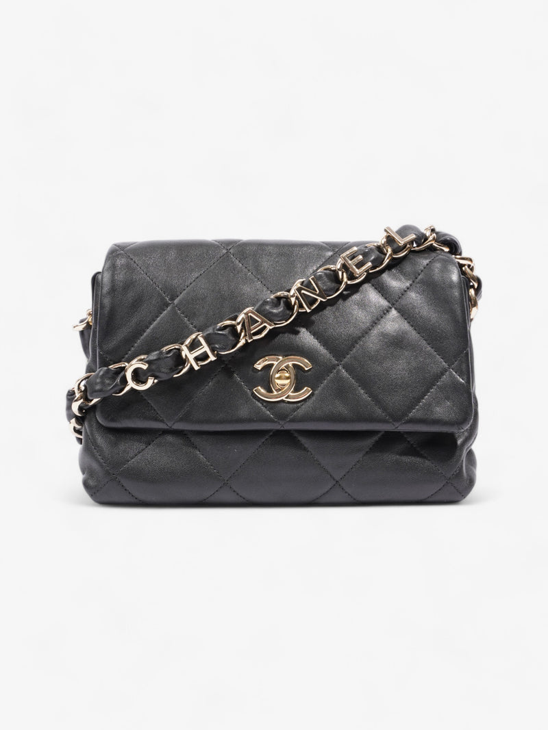  Chanel Flap Black Lambskin Leather